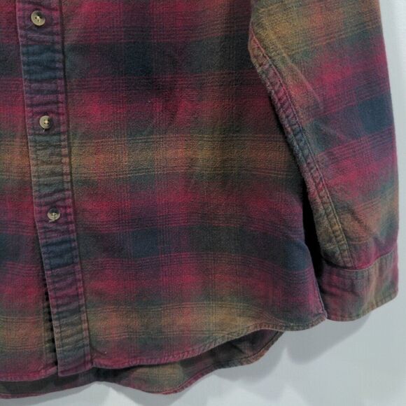 Pendleton Mens Mason Plaid Button Down LS Flannel Shirt Size L Red Gold Casual - Picture 3 of 12